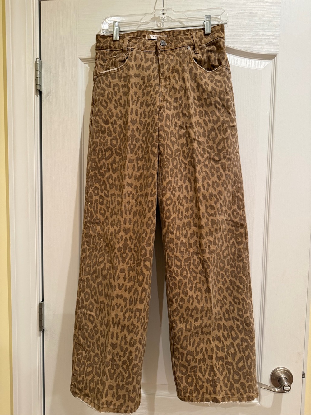 Bayaes Leopard Print Wide-Leg Jeans - Brown